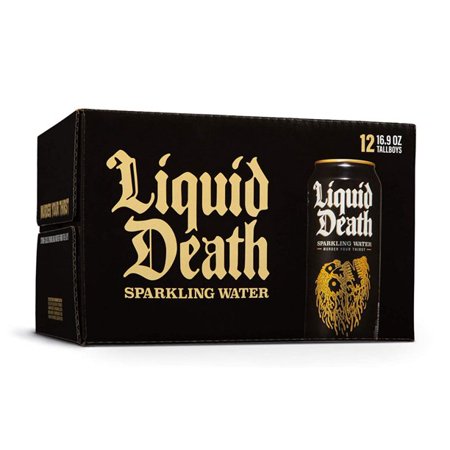 Liquid Death Sparkling Water  16.9 Oz. Tallboys  Quantity of 12 Cans