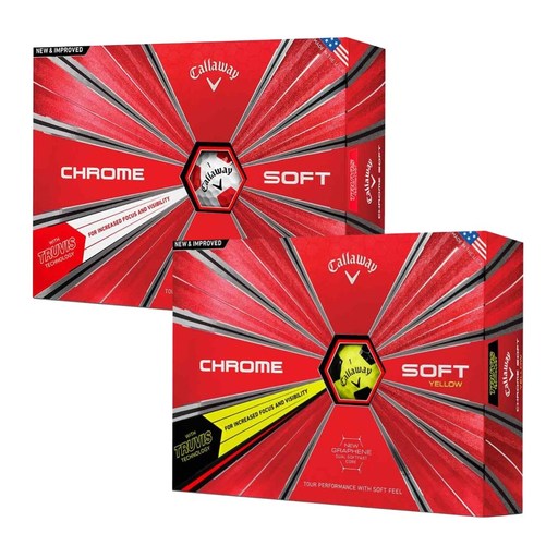 2 Dozen NEW 2018 Callaway Chrome Soft Truvis Golf Balls Yellow / Black