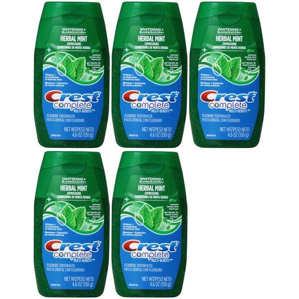 Crest Whitening Expressions Fluoride Anticavity Extreme Herbal Mint 4.6-ounce Toothpaste (Pack of 5)