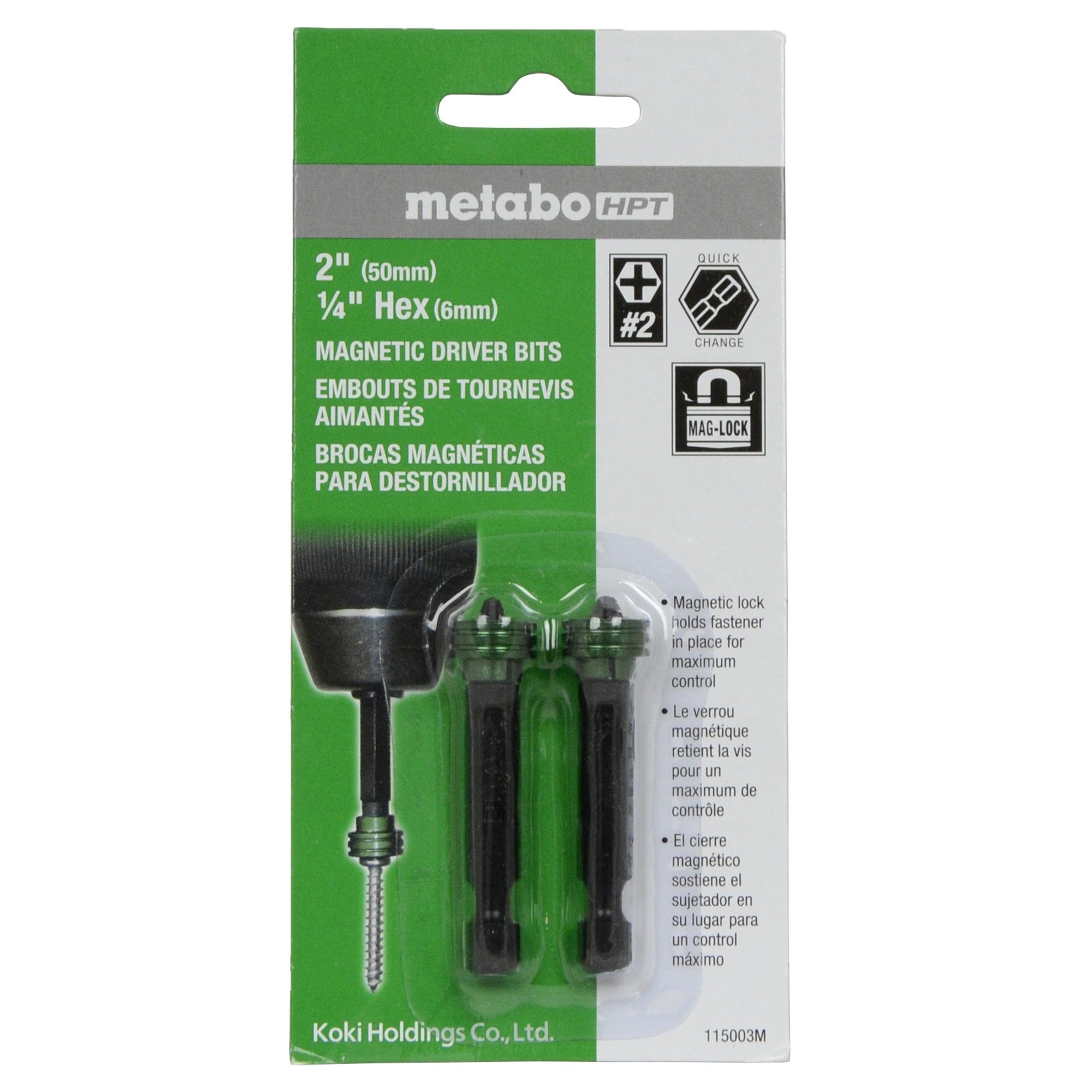 Metabo 115003 2ct #2 Phillips Magnetic Driver Bit Set
