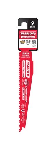 Diablo Reciprocating Saw Blade 6" 8/14 Tpi Carded