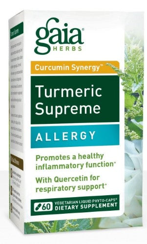 Gaia Herbs, Turmeric Supreme Sinus Support, Turmeric Curcumin Supplement for Seasonal Allergy Support, Non-Drowsy Formula, Vegan Liquid Capsules, 60 C