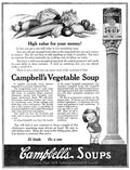 Ad CampbellS Soup 1918 Namerican Advertisement for CampbellS Vegetable Soup Illustration 1918 Poster Print by (18 X 24)