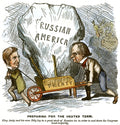 Cartoon Alaska Purchase 1867 Preparing for the Heated Term American Cartoon on the Purchase of Alaska by Billy (Secretary of State William H Seward) a