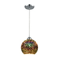 Illusions 1 Light Pendant in Polished Chrome with 3-D Starburst Glass - Includes Recessed Lighting Kit