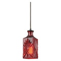 Giovanna 1 Light Pendant in Oil Rubbed Bronze with Wine Red Decanter Glass - Includes Recessed Lighting Kit
