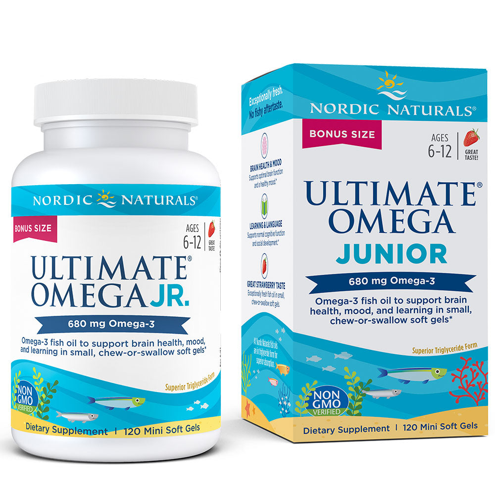 Nordic Naturals Ultimate Omega Junior Softgels  680 Mg  Fish Oil  120 Ct