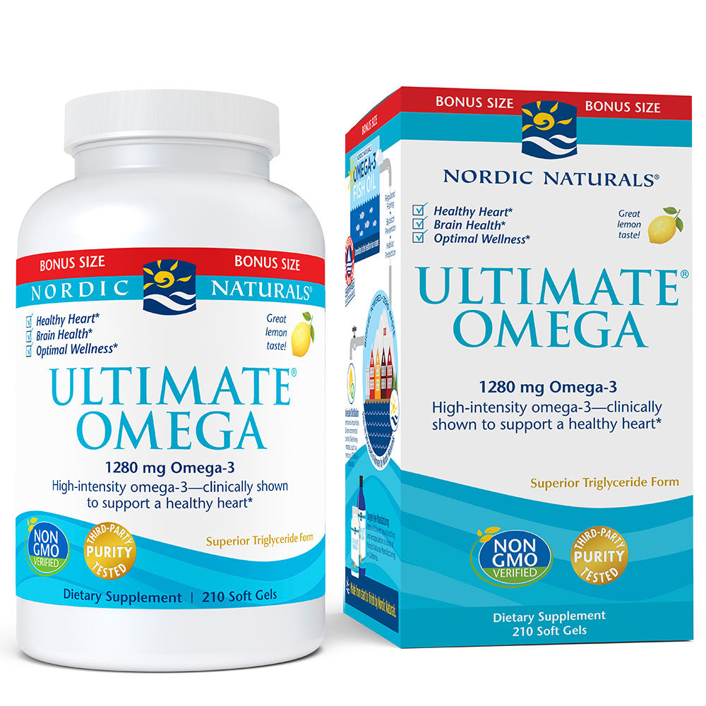 Nordic Naturals Ultimate Omega Softgels  Lemon  1280 Mg  Fish Oil  210 Ct