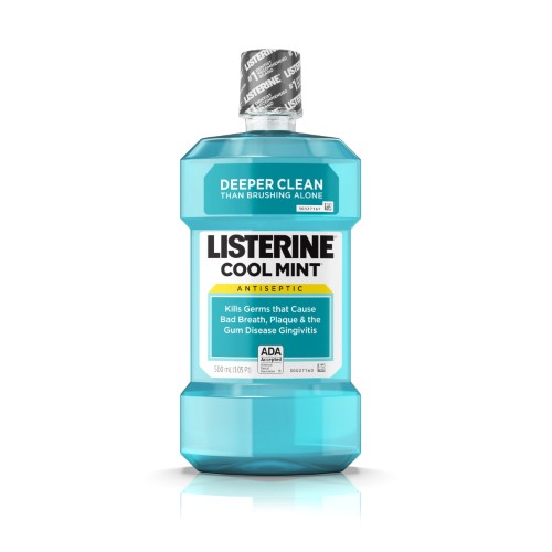 Listerine Antiseptic Mouthwash, Cool Mint, 16.9 Fluid Ounces (Pack of 12)