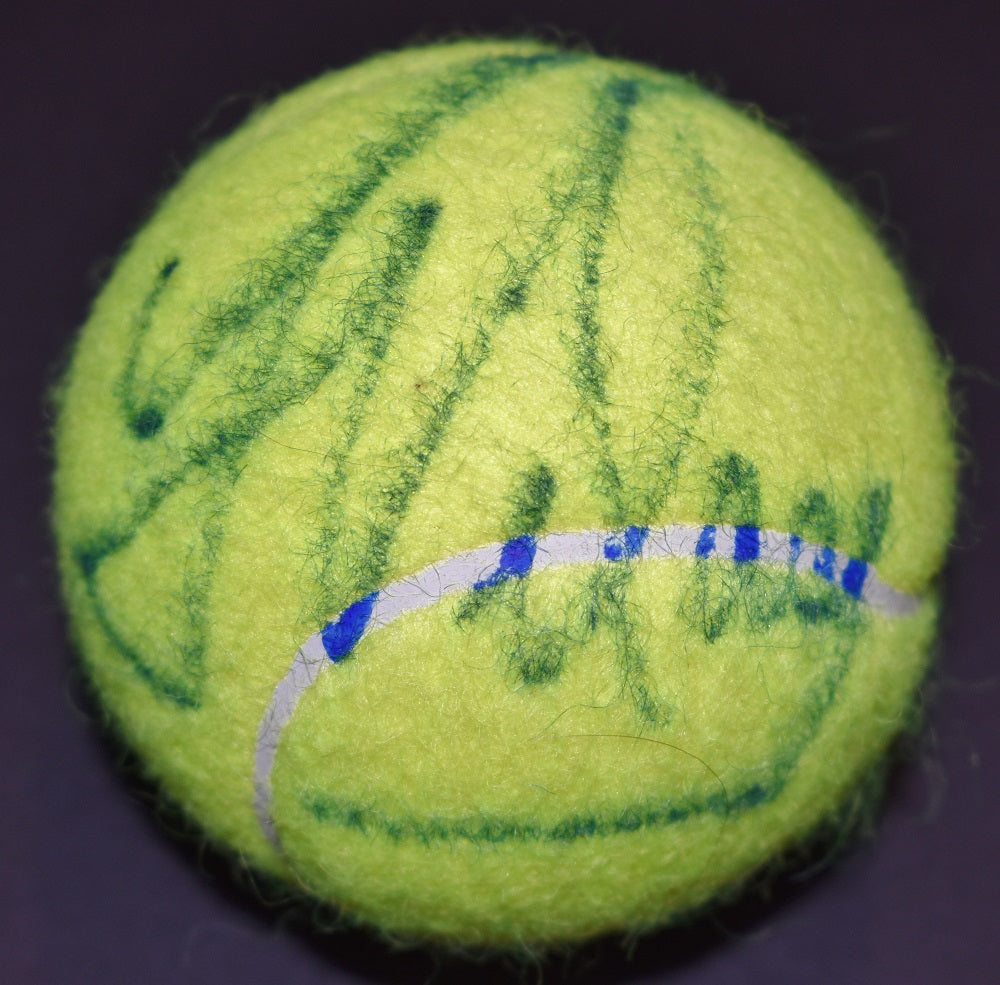 GVilasBall-1 Guillermo Vilas Signed Autographed Wilson Tennis Ball - Hall of Fame Member - 8 X 8 X 8 in.