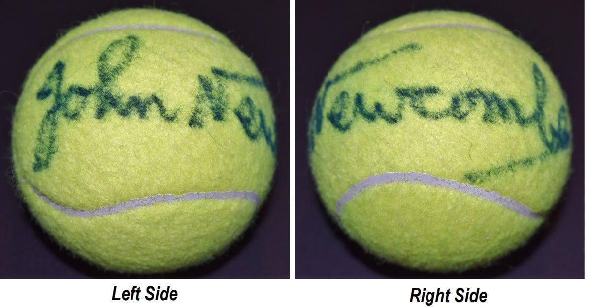 JNewcombeBall-1 John Newcombe Signed Autographed Wilson Tennis Ball - 8 X 8 X 8 in.
