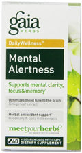 Gaia Herbs Mental Alertness Vegan Liquid Capsules, 60 Count - Memory and Focus Supplement, Enhance Mental Performance, Boost Brain Blood Flow