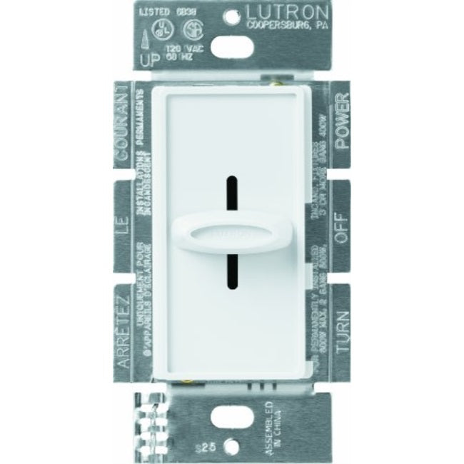 Lutron Skylark Dimmer Switch for Incandescent and Halogen Bulbs, Single-pole, S-600h-wh, White