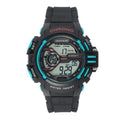 Armitron Mens Sports Black and Turquoise Resin Strap Round Watch