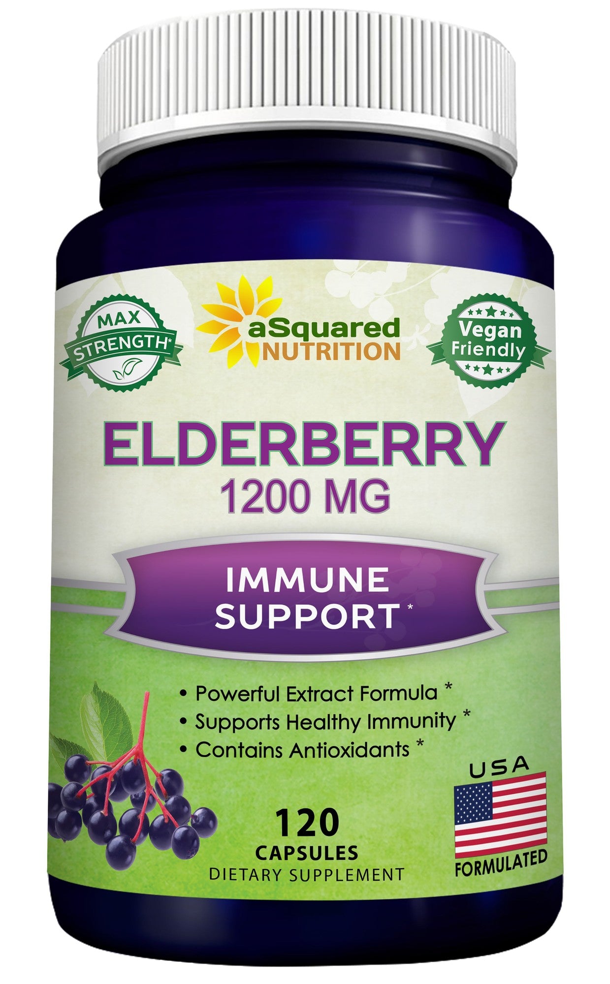 Black Elderberry Capsules with Vitamin C & Zinc Supplement - Elderberry (Sambucus Nigra) 1000mg & Liposomal VIT C - Natural Elderberries Immune Suppor