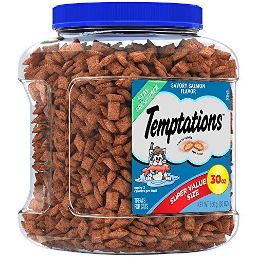 TEMPTATIONS Classic Cat Treats Savory Salmon Flavor, 30 Oz. Tub