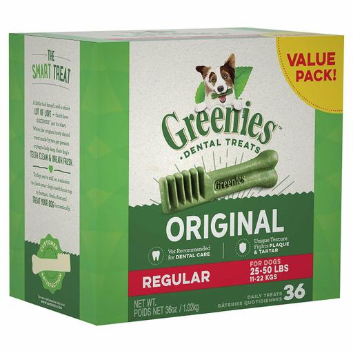 Greenies Dog Dental Chews Dog Treats - Regular Size (25-50 Lb Dogs)