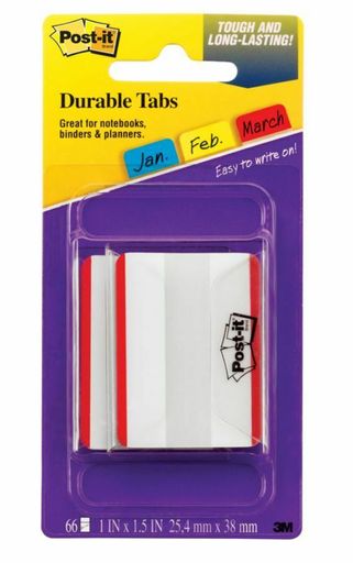 Post-it Notes Durable Filing Tabs, 2", Red, Pack of 50 Tabs