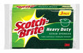 Scotch-Brite HD-3 Heavy-Duty Scrub Sponges, Green/Yellow, Pack of 3