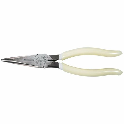 Klein Tools D203-8-GLW Hi-Viz Long-Nose Pliers - Side-Cutting