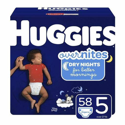 Huggies Overnites Diapers, Size 5, 58 Ct, Overnight Diapers (Packaging May Vary