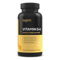 Legion Athletics Vitamin D+K Supplement  Vitamin D3  K1 & K2 MK-7  Bone  Immune & Heart Support  60 Veggie Capsules