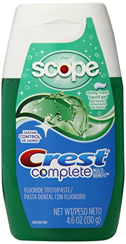 CREST Complete Multi-Benefit Whitening Minty Fresh Flavor Liquid Gel Toothpaste - 4.6oz (Pack of 6)
