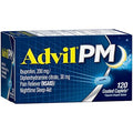 Advil PM 120 Count Pain Reliever/Nighttime Sleep Aid Coated Caplet  200mg Ibuprofen  38mg Diphenhydramine