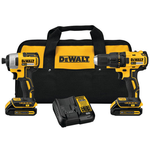 Dewalt DCK277C2R 20V MAX 1.5 Ah Cordless Lithium-Ion Compact Brushless Drill and Impact Driver Comb