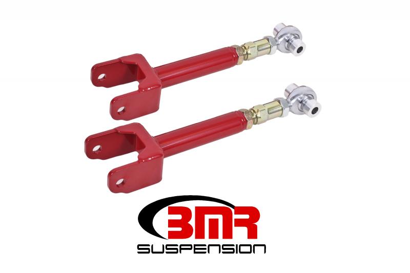 BMR Suspension UTCA044R Upper Control Arms Adjustable Rod Ends DOM, on-car Red Buick Skylark | Chevrolet Malibu | Oldsmobile 442 | Pontiac GTO 64-67
