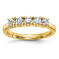 Versil 14 Karat Yellow Gold 1ct True Light Moissanite 5 Stone Band