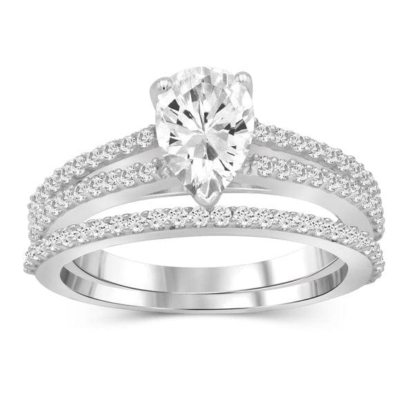 Diamonice 1.50 Carat Cubic Zirconia (AAA) Sterling Silver Bridals Ring