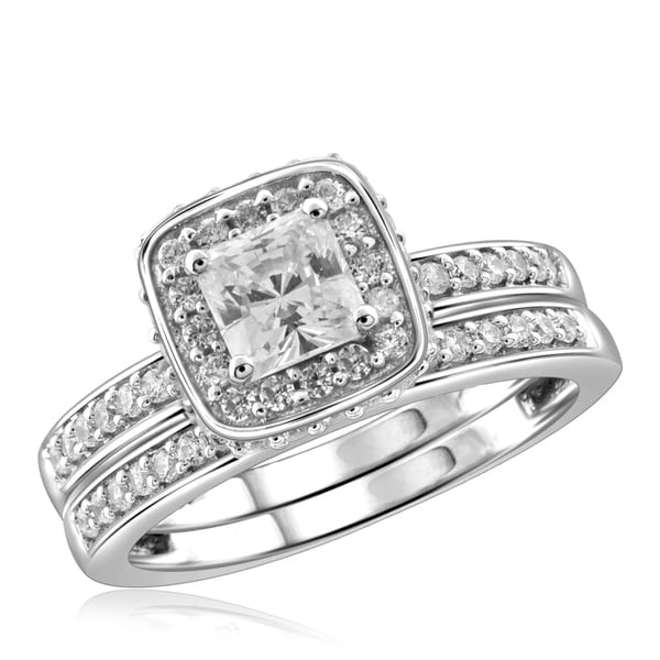 2-PIECE SET: Diamonice 1-1.4ct CZ Bridal Rings