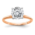14K Rose Gold 0.97 Cttw 6.5mm True Light Moissanite Solitaire Ring by Versil