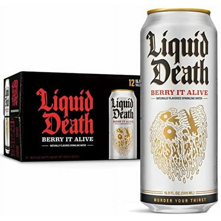 Liquid Death Sparkling Water  Berry It Alive 16.9 Oz. Tallboys (12-Pack)