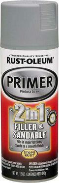 Rust-Oleum Automotive 2 in 1 Filler and Sandable Primer Spray Paint Gray 12 Oz