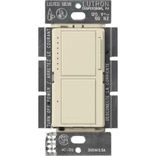 Lutron Maestro 300-Watt Single-Pole Dual Dimmer and Switch - Light Almond