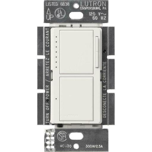 Lutron Maestro 300-Watt Single-Pole Dual Dimmer and Switch - White
