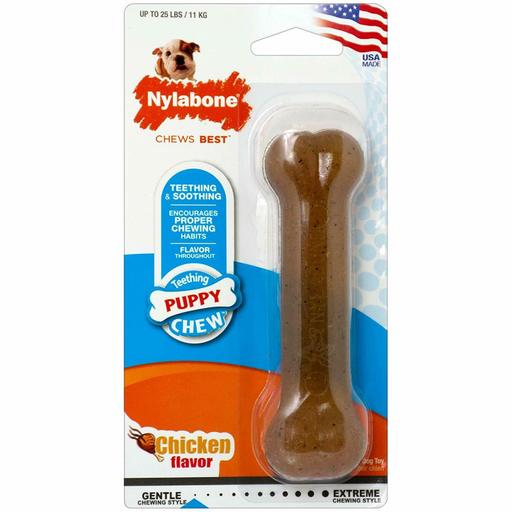 Nylabone Just for Puppies Regular Chicken Flavored Bone Puppy Dog Teething.