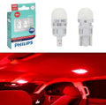 Philips 194 RED Ultinon High Power LED T10 Xenon Wedge Super Bright Light Bulbs