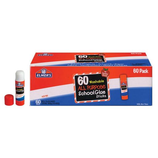 Elmers Washable School Glue Sticks - 60-Count, 0.24 Oz. Clear - 60-Count, 0.24
