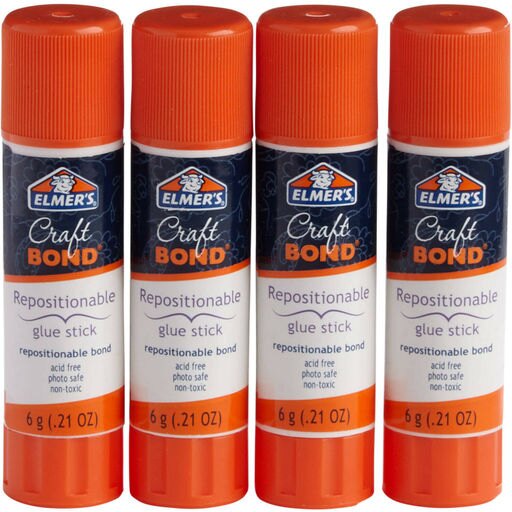 Elmers Repositionable Glue Sticks, 4 Count, 0.21 Oz.