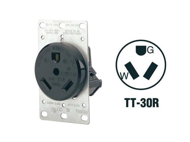 2 Pk Leviton 30A 125V 2 Pole 3 Wire Power TT-30R RV Outlet Receptacle 7313
